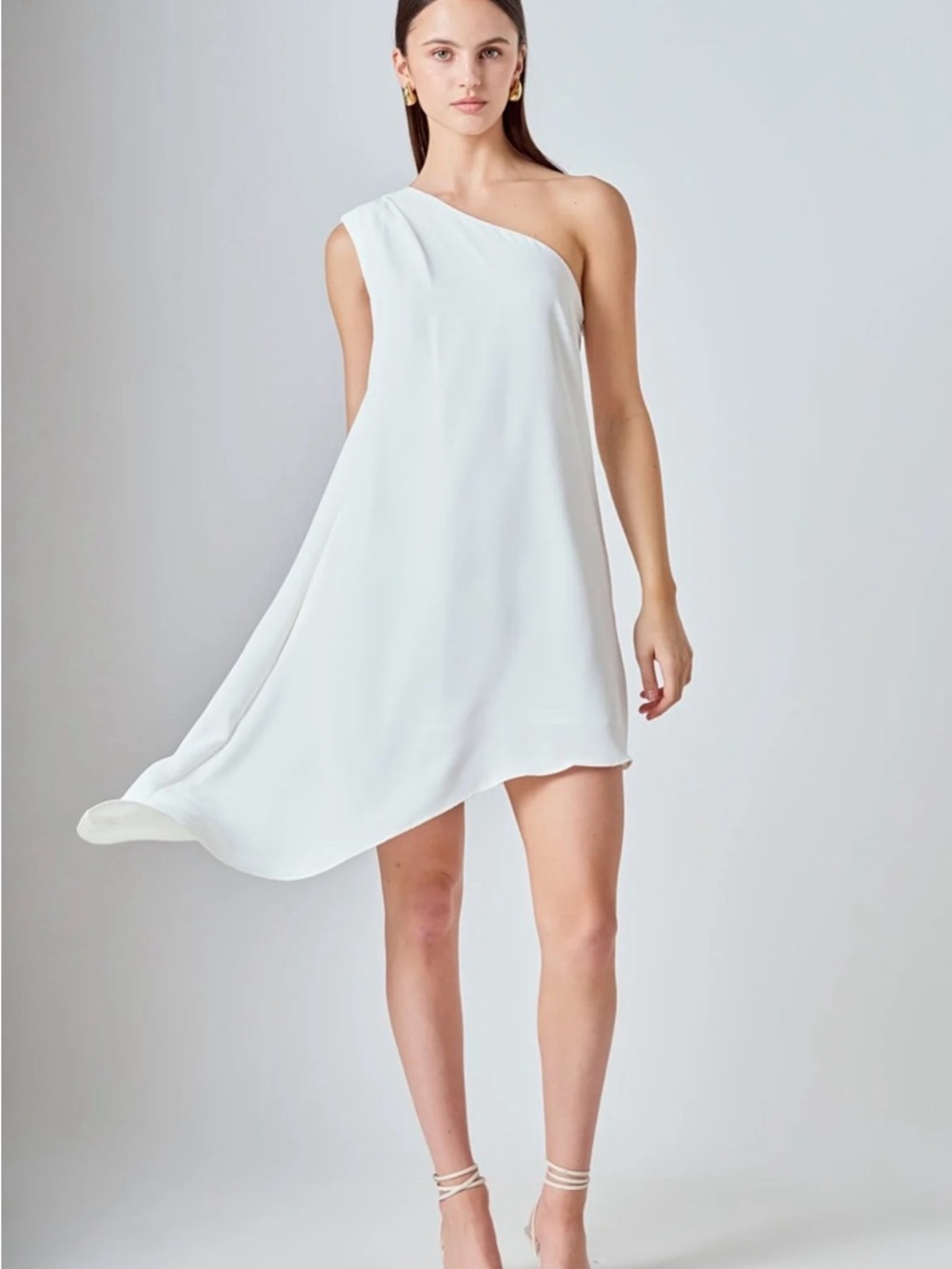 Endless Rose SHOULDER PINTUCKED ASYMMETRICAL MINI DRESS Size small.